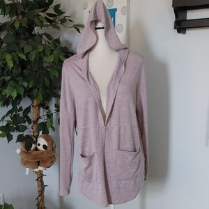 Mudd Light Pink Hooded Cardigan M